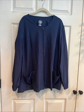 Divine Stretch by JDM Uniforms Navy Zip-Front Lightweight Jacket